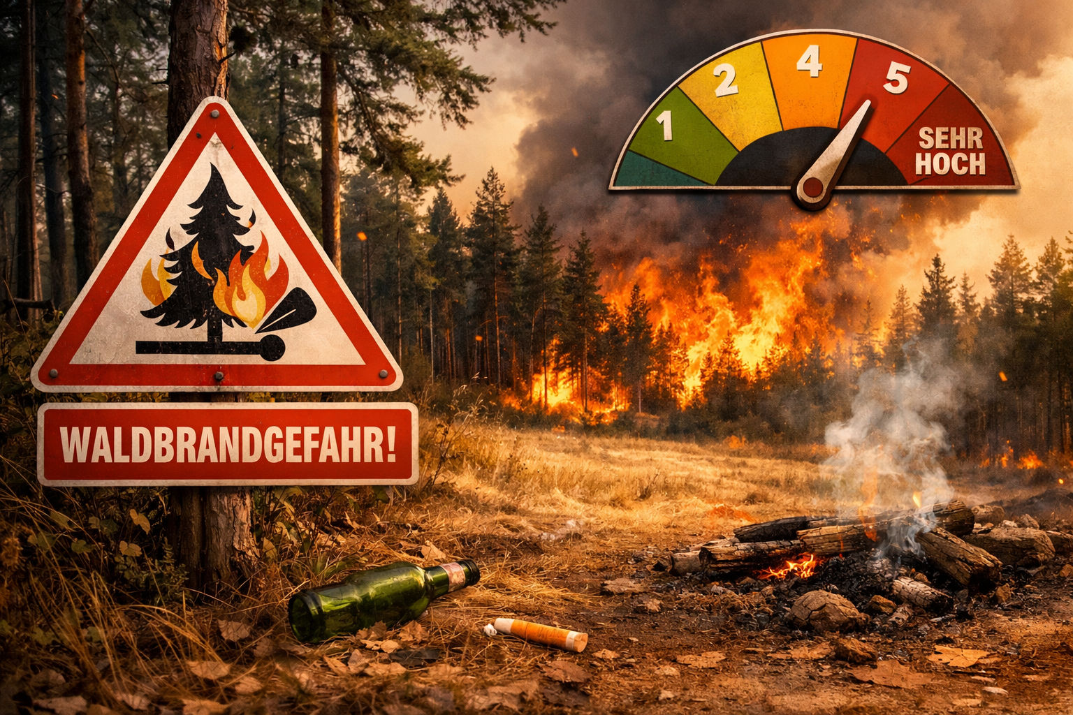 Waldbrandgefahr - mit Achtsamkeit, Prävention und verantwortungsbewusstem Verhalten