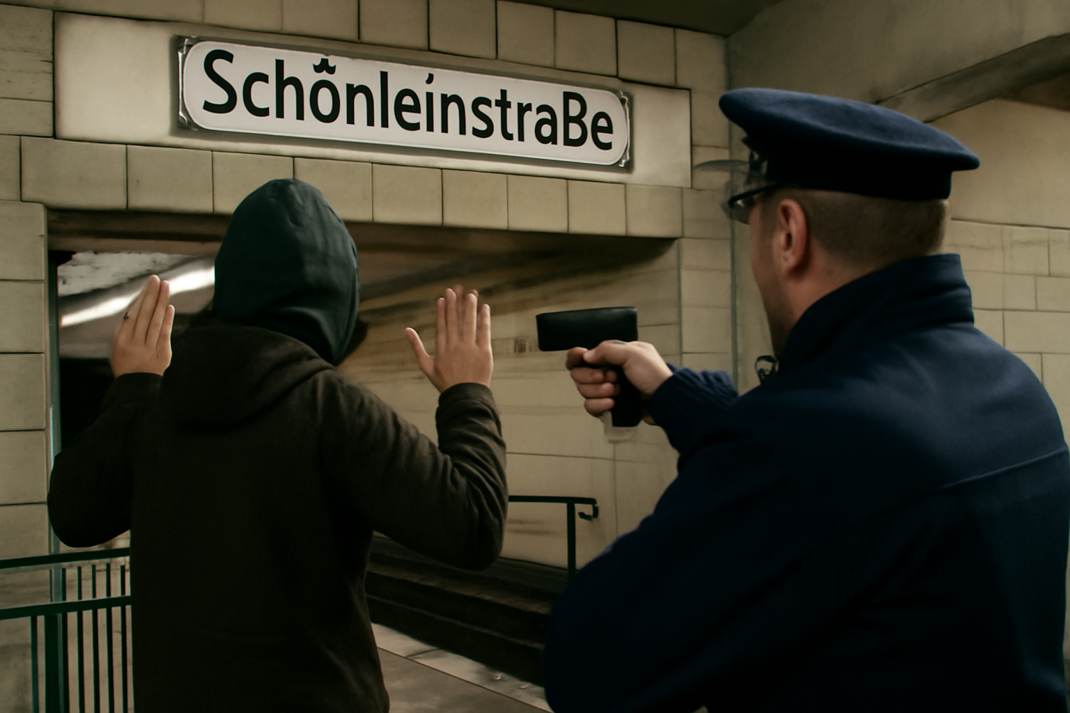 Bedrohung mit Schusswaffe am U-Bahnhof Schönleinstraße