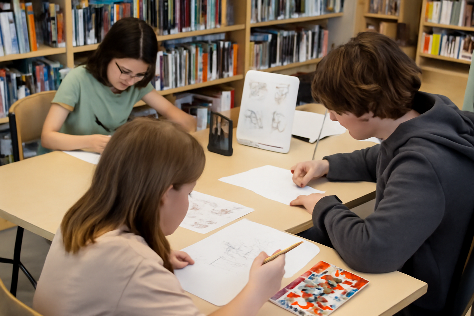 Zeichenworkshop zum Manga Day in der Gertrude-Junge-Bibliothek