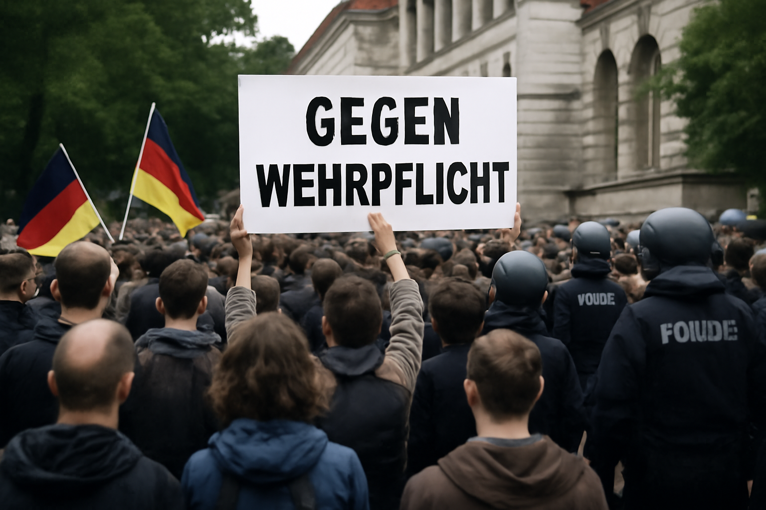 Versammlung gegen Wehrpflicht in Mitte mit rund 3400 Teilnehmenden