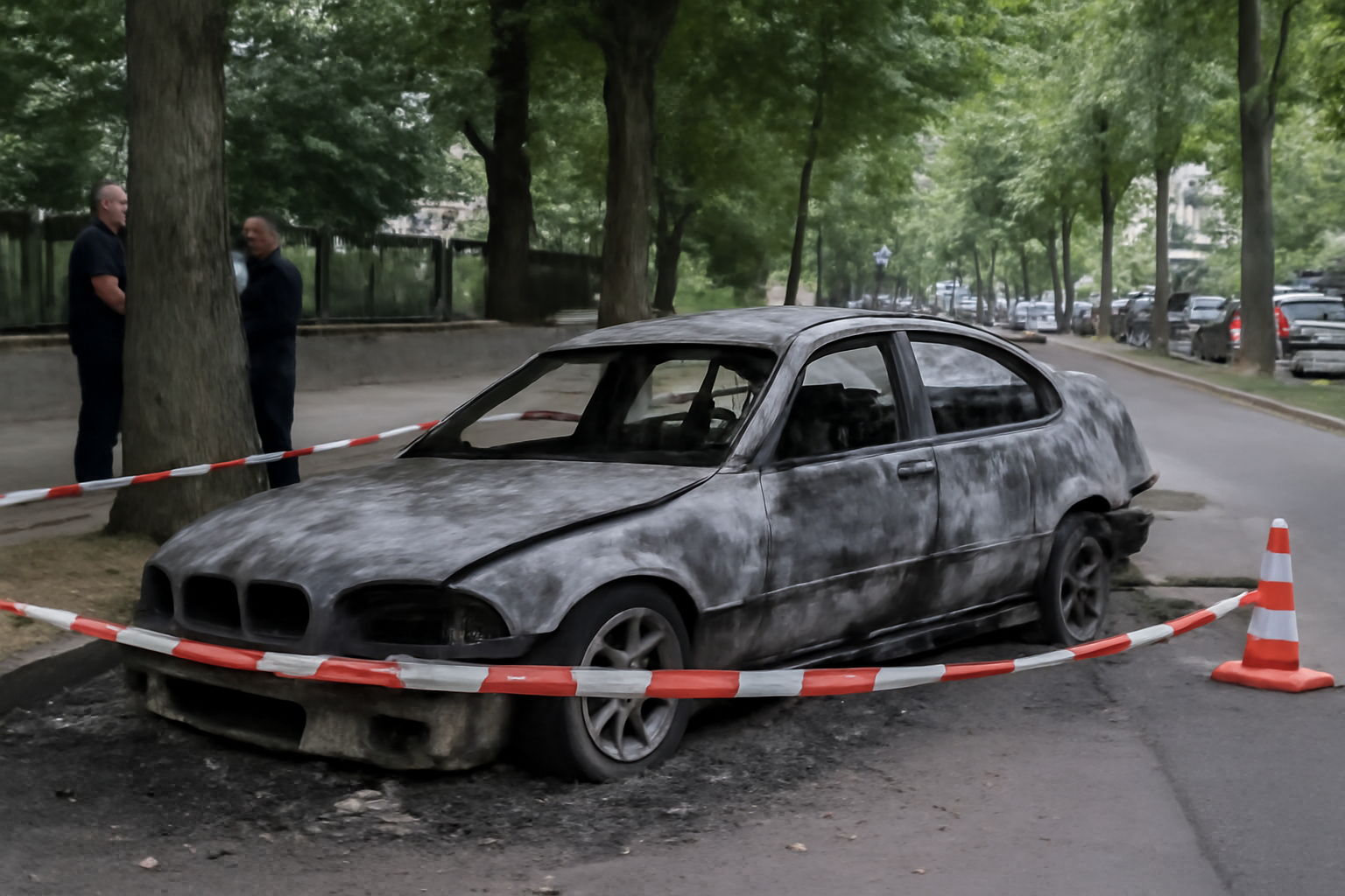 BMW in Charlottenburg vollständig ausgebrannt