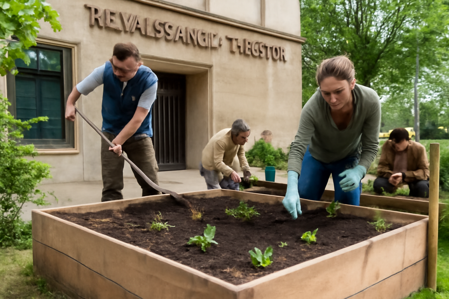 Workshop am Renaissance-Theater: KlimaNachbarschaftsGarten wird gemeinsam bepflanzt