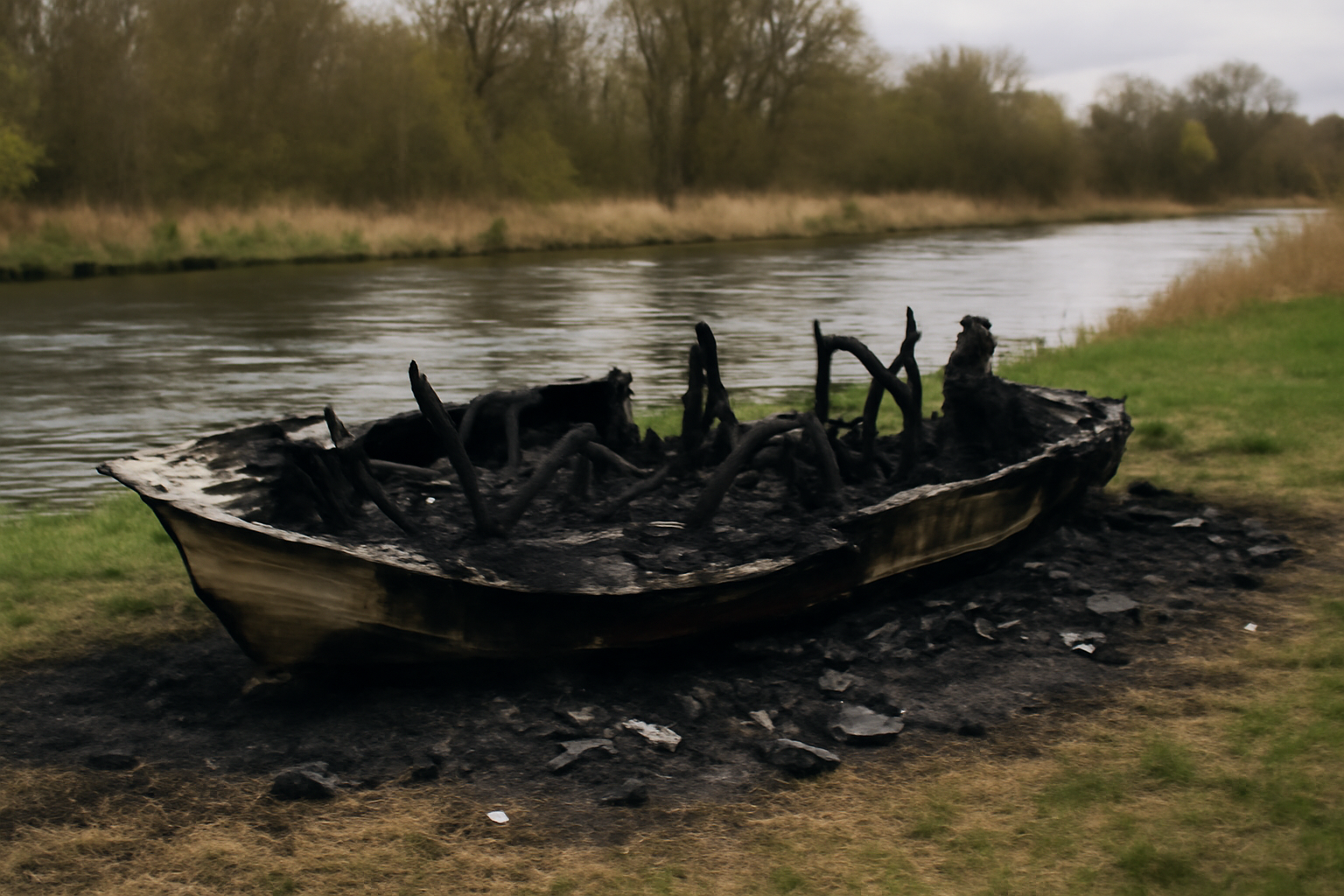 Boot in Frankenförde vollständig zerstört
