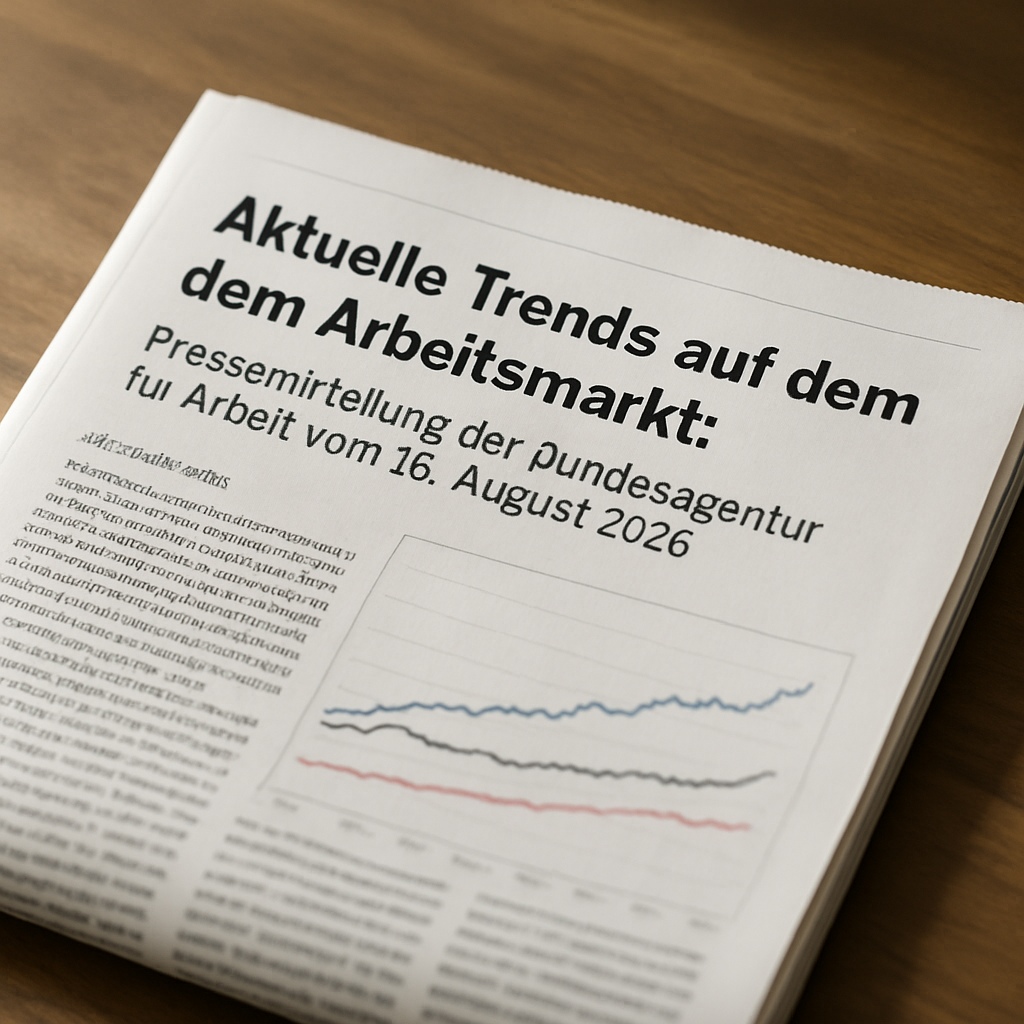 Aktuelle Trends auf dem Arbeitsmarkt: Pressemitteilung der Bundesagentur für Arbeit vom 28. August 2026