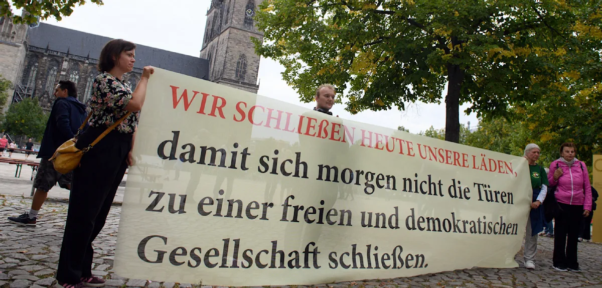 Protest von Migranten in Magdeburg: Geschäfte bleiben geschlossen